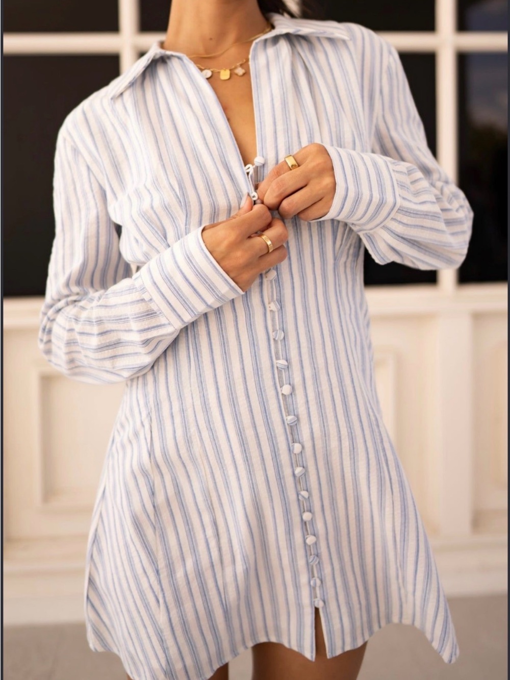 Anthropologie English Factory Collared Mini Shirt Dress